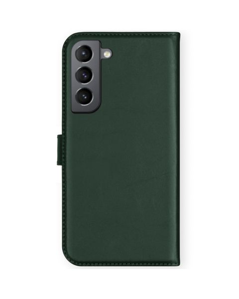 Selencia Echt Lederen Bookcase Samsung Galaxy S21 FE - Groen / Grün  / Green