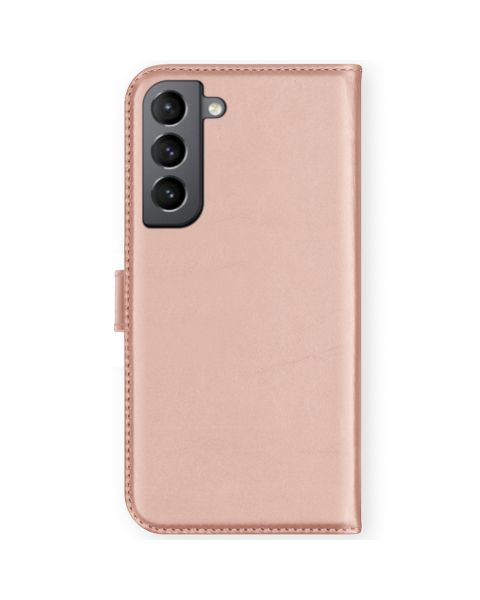 Selencia Echt Lederen Bookcase Samsung Galaxy S21 FE - Roze / Rosa / Pink