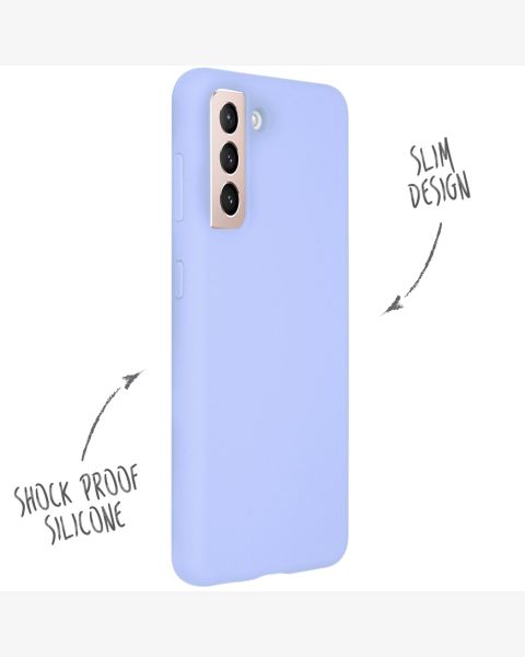 Accezz Liquid Silicone Backcover Samsung Galaxy S21 - Paars / Violett  / Purple