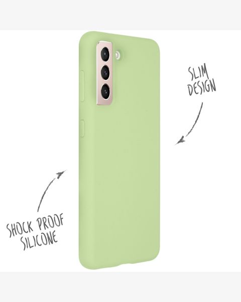 Accezz Liquid Silicone Backcover Galaxy S21 Plus - Groen / Grün  / Green