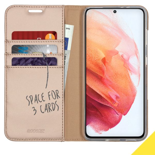 Accezz Wallet Softcase Bookcase Galaxy S21 Plus - Goud / Gold