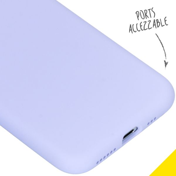 Accezz Liquid Silicone Backcover iPhone Xs / X - Paars / Violett  / Purple