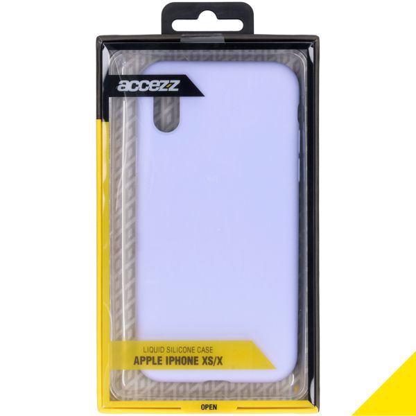 Accezz Liquid Silicone Backcover iPhone Xs / X - Paars / Violett  / Purple