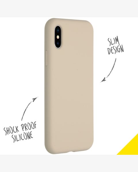 Accezz Liquid Silicone Backcover iPhone Xs / X - Stone