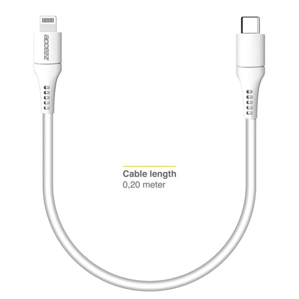 MFI Certified USB-C to Lightning Cable - 0.2 Meter - White
