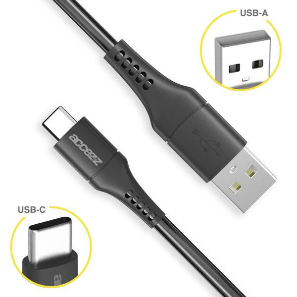 Accezz USB-C naar USB kabel - 1 meter - Zwart / Schwarz / Black