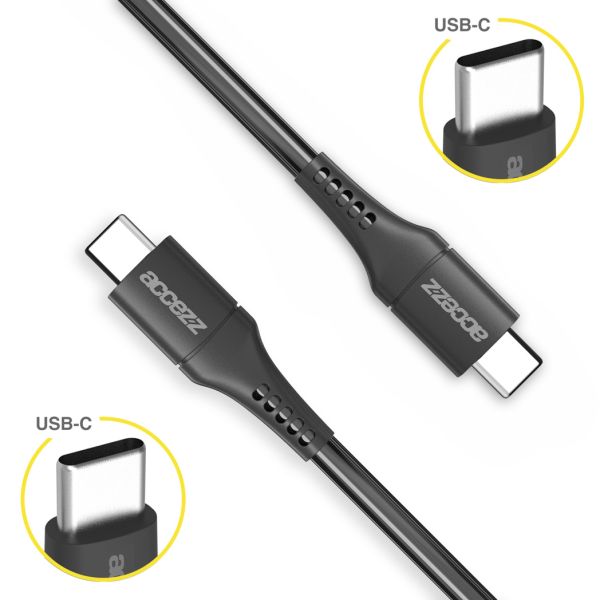 Accezz USB-C naar USB-C kabel - 1 meter - Zwart / Schwarz / Black