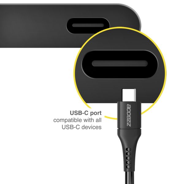 Accezz USB-C naar USB-C kabel - 1 meter - Zwart / Schwarz / Black