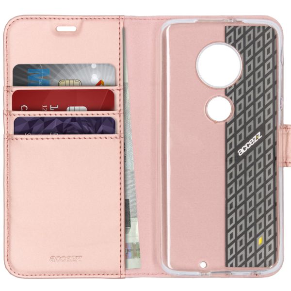 Accezz Wallet Softcase Bookcase Moto G7 / G7 Plus - Rosé Goud / Roségold