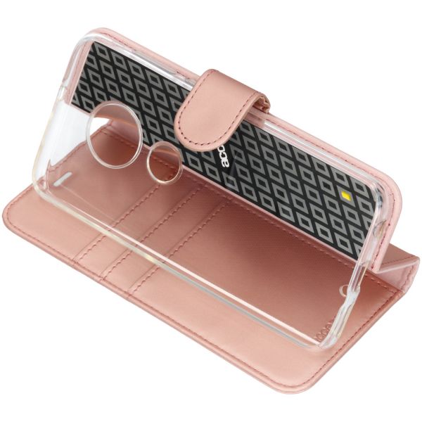Accezz Wallet Softcase Bookcase Moto G7 / G7 Plus - Rosé Goud / Roségold