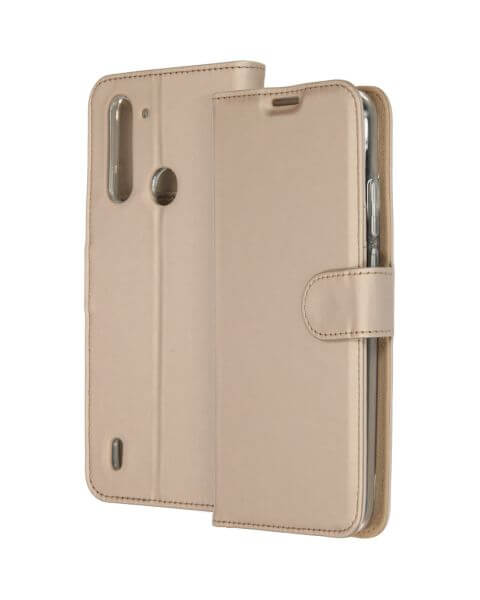 Accezz Wallet Softcase Bookcase Motorola Moto G8 Power Lite - Goud / Gold