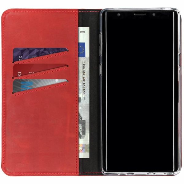 Echt Lederen Booktype Samsung Galaxy Note 9 - Rood / Red