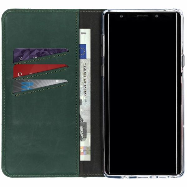 Echt Lederen Booktype Samsung Galaxy Note 9 - Groen / Green
