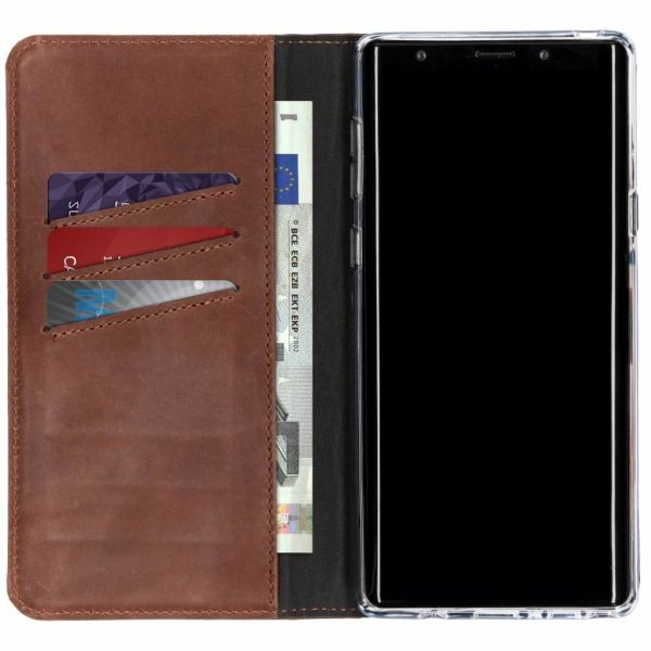 Echt Lederen Booktype Samsung Galaxy Note 9 - Bruin / Brown