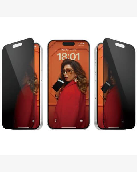 PanzerGlass Privacy Ultra-Wide Fit Anti-Bacterial Screenprotector incl. applicator iPhone 15 Pro