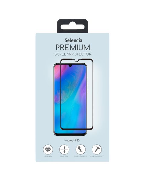 Selencia Gehard Glas Premium Screenprotector Huawei P30 - Zwart / Schwarz / Black