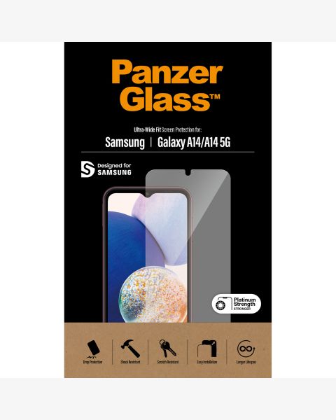 PanzerGlass Ultra-Wide Fit Anti-Bacterial Screenprotector Samsung Galaxy A14 (5G/4G)
