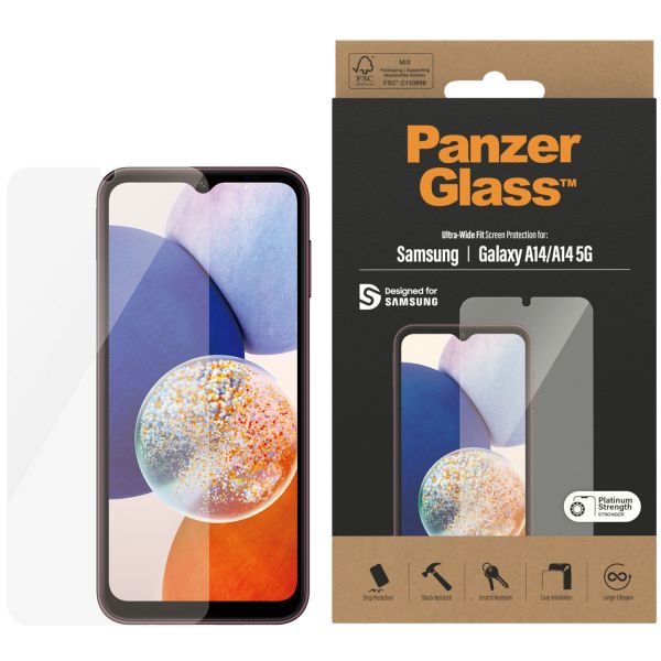 PanzerGlass Ultra-Wide Fit Anti-Bacterial Screenprotector Samsung Galaxy A14 (5G/4G)