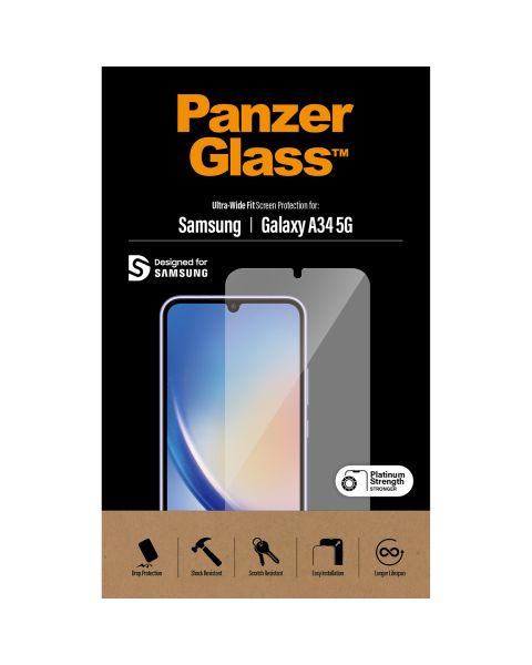PanzerGlass Ultra-Wide Fit Anti-Bacterial Screenprotector Samsung Galaxy A34 (5G)