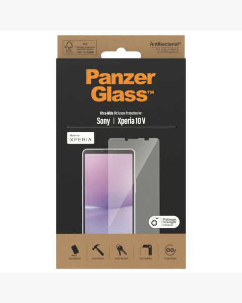 PanzerGlass Ultra-Wide Fit Anti-Bacterial Screenprotector Sony Xperia 10 V