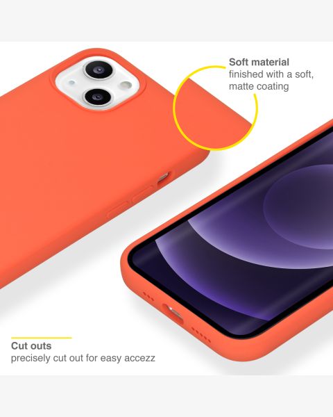 Accezz Liquid Silicone Backcover iPhone 13 - Nectarine