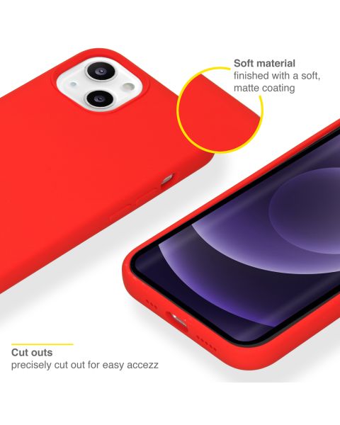 Accezz Liquid Silicone Backcover iPhone 13 - Rood / Rot / Red