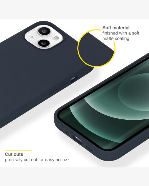 Accezz Liquid Silicone Backcover iPhone 13 Mini - Donkerblauw / Dunkelblau  / Dark blue