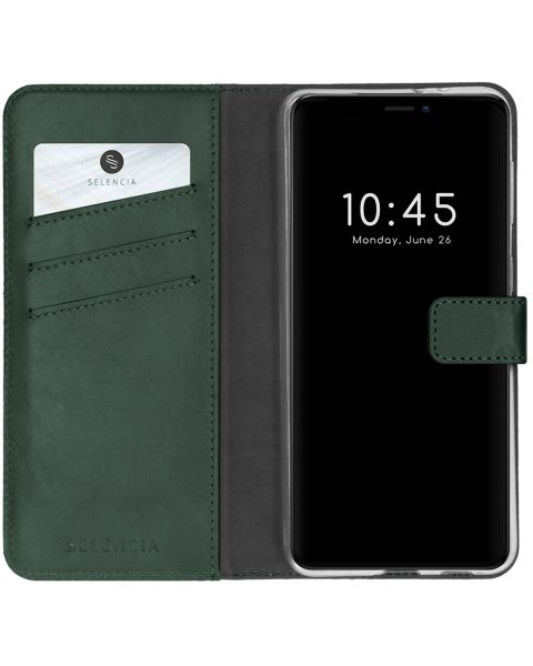 Selencia Echt Lederen Bookcase iPhone 13 Mini - Groen / Grün  / Green