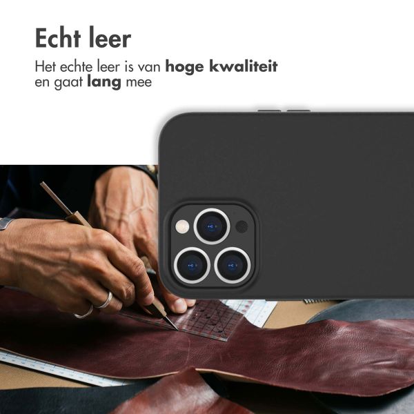 Accezz Leather Backcover met MagSafe iPhone 13 Pro Max - Zwart / Schwarz / Black