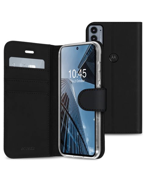 Accezz Wallet Softcase Bookcase Motorola Edge 20 - Zwart / Schwarz / Black