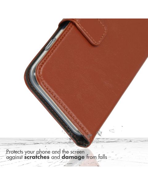 Selencia Echt Lederen Bookcase Samsung Galaxy S22 Plus - Lichtbruin / Hellbraun  / Light Brown