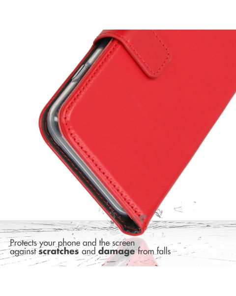 Selencia Echt Lederen Bookcase Samsung Galaxy S22 Ultra - Rood / Rot / Red