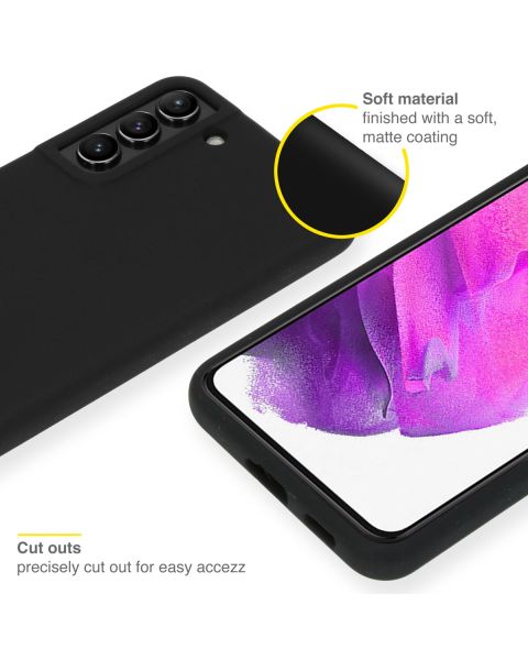 Accezz Liquid Silicone Backcover Samsung Galaxy S22 Plus - Zwart / Schwarz / Black
