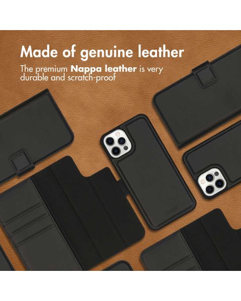 Accezz Premium Leather 2 in 1 Wallet Bookcase iPhone 12 (Pro) - Zwart / Schwarz / Black