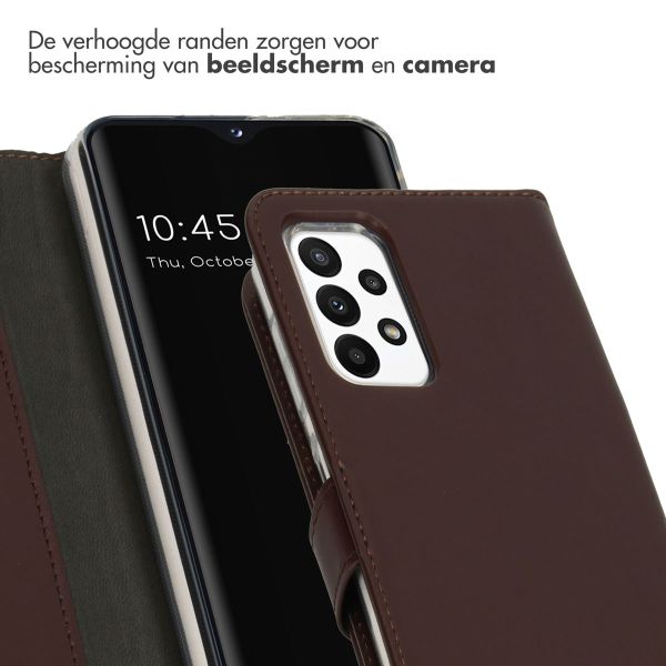Selencia Echt Lederen Bookcase Samsung Galaxy A23 (5G) - Bruin / Braun  / Brown