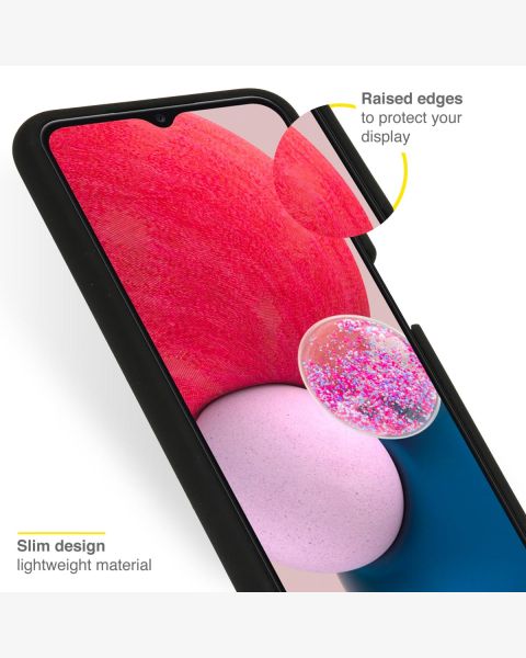 Accezz Liquid Silicone Backcover Samsung Galaxy A13 (4G) - Zwart / Schwarz / Black