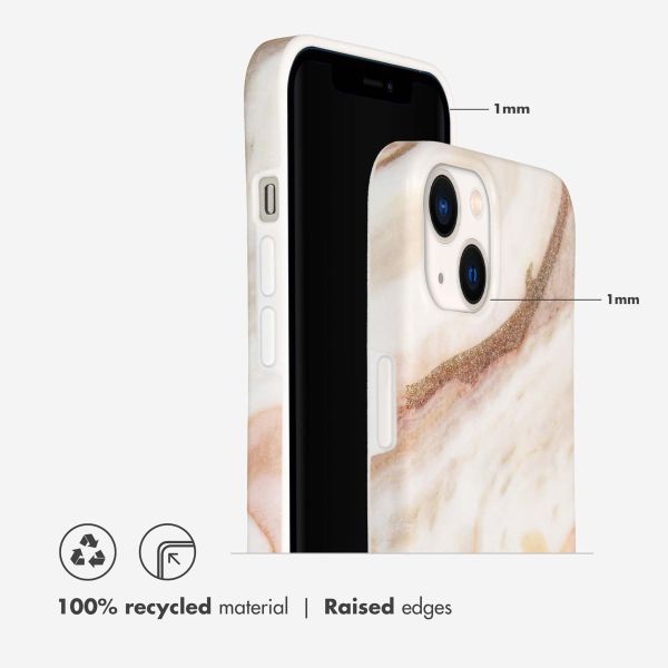 Selencia Aurora Fashion Backcover iPhone 13 - Duurzaam hoesje - 100% gerecycled - Wit Marmer / Weiß / White