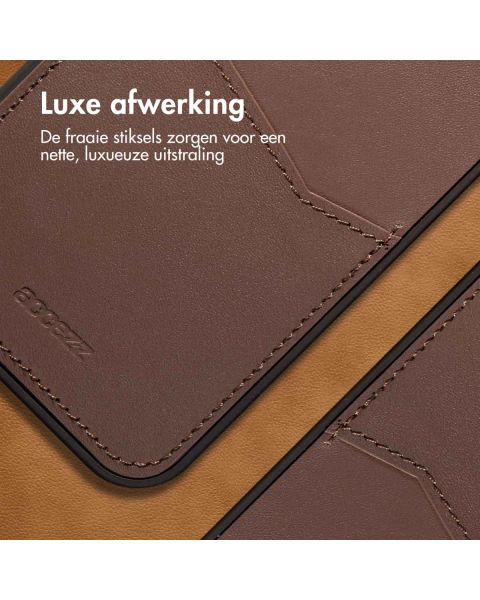 Accezz Premium Leather Card Slot Backcover Samsung Galaxy S22 Ultra - Bruin / Braun  / Brown