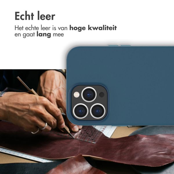 Accezz Leather Backcover met MagSafe iPhone 14 Pro Max - Donkerblauw / Dunkelblau  / Dark blue