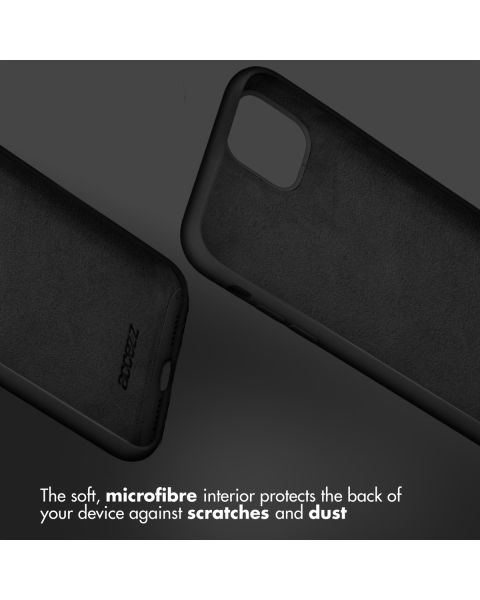 Accezz Liquid Silicone Backcover iPhone 14 Plus - Zwart / Schwarz / Black