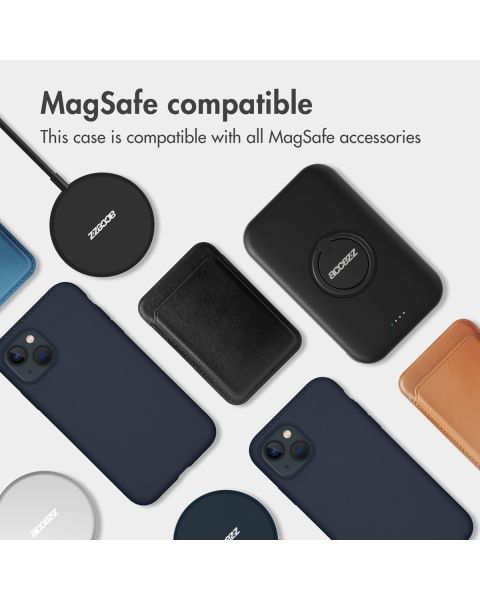 Accezz Liquid Silicone Backcover met MagSafe iPhone 14 Plus - Donkerblauw / Dunkelblau  / Dark blue