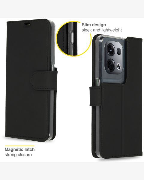 Accezz Wallet Softcase Bookcase Oppo Reno 8 Pro 5G - Zwart / Schwarz / Black