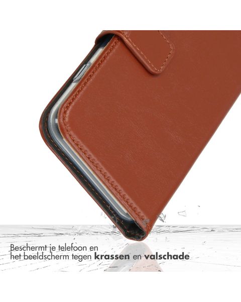 Selencia Echt Lederen Bookcase Samsung Galaxy S23 - Lichtbruin / Hellbraun  / Light Brown