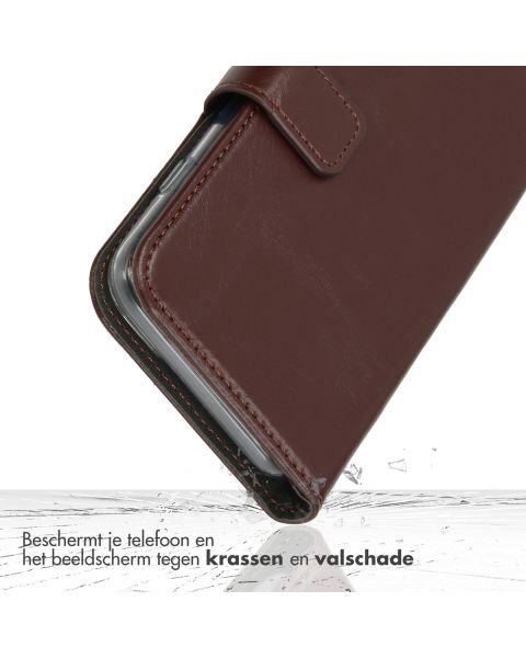 Selencia Echt Lederen Bookcase Samsung Galaxy S23 - Bruin / Braun  / Brown