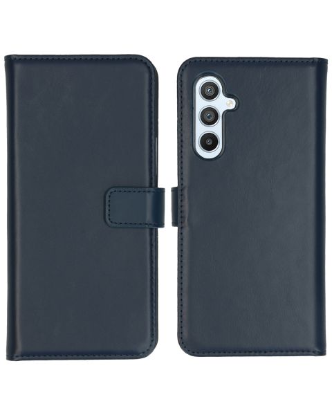 Selencia Echt Lederen Bookcase Samsung Galaxy A54 (5G) - Blauw / Blau / Blue