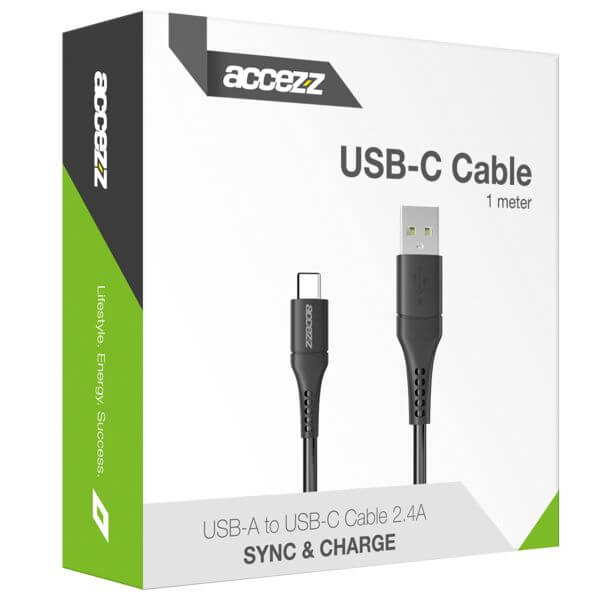 Accezz USB-C naar USB kabel - 1 meter - Wit / Weiß / White