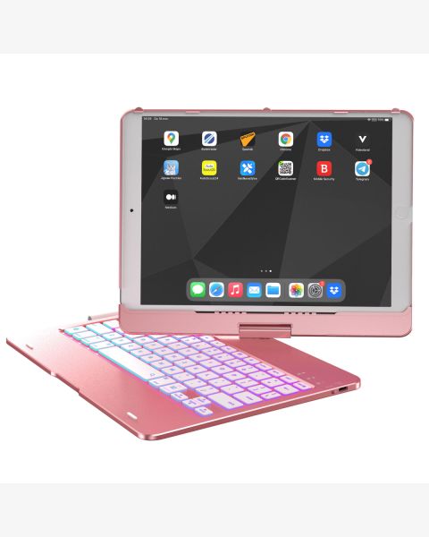Accezz 360 Slim Keyboard Bookcase iPad 10.2 (2019/2020/2021) / Air (2022/2020) / Pro 10.5 - Rosé Goud / Roségold