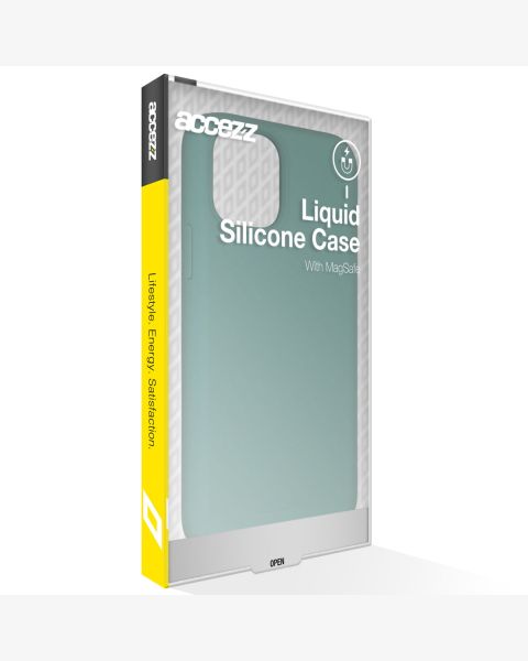 Accezz Liquid Silicone Backcover met MagSafe iPhone 15 - Donkergroen / Dunkelgrün  / Dark Green