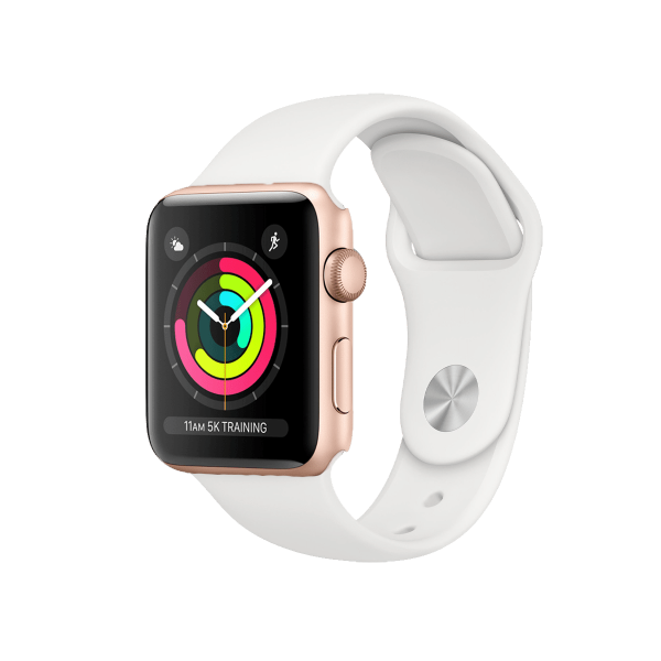 Refurbished Apple Watch Series 3 | 42mm | Aluminum Case Gold | White Sport Band | GPS | WiFi