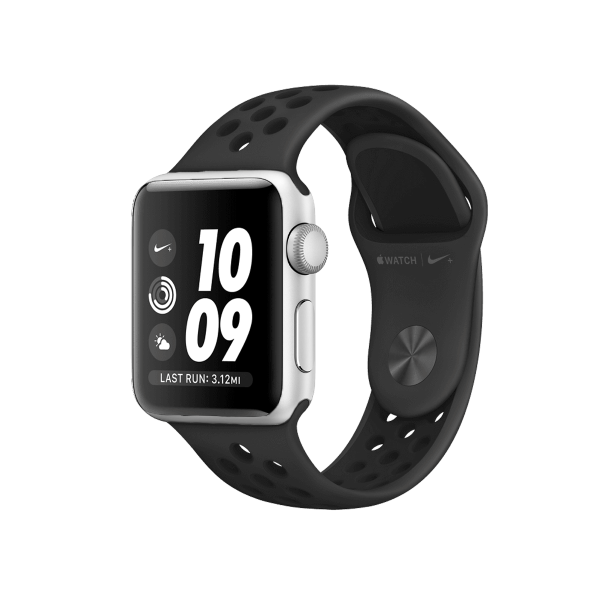 Refurbished Apple Watch Series 3 | 38mm | Aluminum Case Silver | Black Sport Band | Nike+ | GPS | WiFi